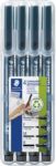 Thumbnail - STAEDTLER Lumocolor Permanentmarker Mittel Rundspitze, Filzspitze 0,4 - 2,5 mm Schwarz Nachfüllbar 4 Stück