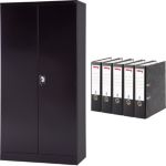 Realspace Aufbewahrungsschrank Stahl 4 Fachböden Abschließbar 920 x 420 x 1.800 mm Schwarz