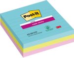 Post-it Miami Haftnotizen 101 x 101 mm Farbig sortiert Quadratisch Liniert 3 Stück à 70 Blatt