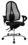 TOPSTAR Bürostuhl Permanentkontakt Netzstoff Höhenverstellbare Armlehne Höhenverstellbarer Sitz Schwarz 110 kg Sitness 1...