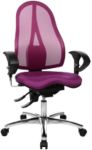 TOPSTAR Bürostuhl Permanentkontakt Netzstoff Stoff Höhenverstellbare Armlehne Violett 110 kg Sitness 15