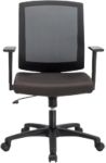 Realspace Bürostuhl Wippmechanik Netzstoff Stoff Feste Armlehne Höhenverstellbarer Sitz Schwarz 110 kg Karl Economy