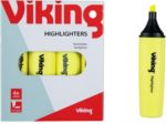Viking Hc1-5 Highlighter Yellow Broad Chisel 1 - 5 Mm Non Refillable Pack Of 4