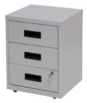 Viking Realspace Pedestal With 3 Lockable Drawers Metal 400 X 400 X 510Mm Grey