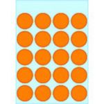 HERMA 1874 Markierungspunkte Neonorange 19 x 19 mm 5 Blatt à 20 Etiketten