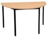 Viking Realspace Semi-Circular Meeting Room Table Beech Mfc (Melamine Faced Chipboard), Steel Black 1,400 X 700 X 750 Mm