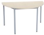 Viking Realspace Semi-Circular Meeting Room Table Maple Mfc (Melamine Faced Chipboard), Steel Silver 1,200 X 600 X 750 Mm