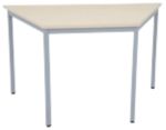Viking Realspace Trapezoidal Table Maple Mfc (Melamine Faced Chipboard), Steel Silver 1,400 X 700 X 750 Mm