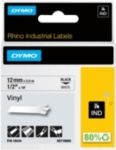 Thumbnail - Dymo IND S0718600 / 18444 Authentic Rhino Vinyl Schriftband Selbstklebend Schwarzer Druck auf Weiß 12 mm x 5.5m
