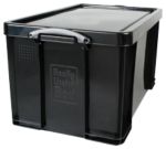 Really Useful Box Plastic Storage Box 84 L Black 44 X 71 X 38 Cm