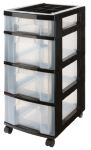 Really Useful Box Archivbox 43 L Schwarz, Transparent 30 x 42 x 72,5 cm