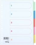 Viking Standard Blanko Blanko Register 100% Recycelt DIN A4 Farbig sortiert 5-teilig 160 g/m² Manila 23 Löcher 5 Blatt