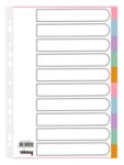 Viking Blank Dividers A4+ Assorted 10 Part Cardboard Rectangular 11 Holes 10 Sheets