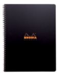 Rhodia Notizbuch DIN A4+ Kariert Spiralbindung PP (Polypropylen) Schwarz Gelocht 160 Seiten 80 Blatt