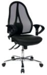 TOPSTAR Bürostuhl Synchronmechanismus Netzstoff Höhenverstellbare Armlehne Grau, Schwarz 110 kg Open Point SY Deluxe