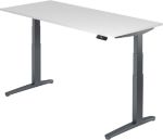 Hammerbacher Sitz-Stehschreibtisch XBHM Weiß Graphit 1.800 x 800 x 720 mm