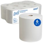 Scott Mainline Papierhandtücher Gerollt Weiß 1-lagig 1824 m 6667 6 Rollen à 304 m