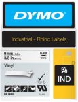 Thumbnail - DYMO Schriftband RHINO 18443 Vinyl Schwarz auf Weiß 9 mm x 5,5 m
