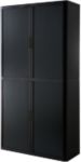 Paperflow Rollcontainer-Schrank PS (Polystyrol), Stahl 4 Fachböden abschließbar 1.100 x 415 x 2.040 mm Schwarz