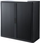 Paperflow Rollladenschrank Abschliessbar mit 2 Fachböden Stahl & Polystyrol EasyOffice 1100 x 415 x 1040mm Schwarz