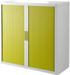 Paperflow EasyOffice Rollladenschrank PS (Polystyrol), Stahl 2 Fachböden abschließbar 1.100 x 415 x 1.040 mm Grün, Weiß