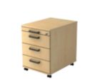 Thumbnail - Hammerbacher Rollcontainer 4 Schübe abschließbar 428 x 580 x 590 mm Ahorn