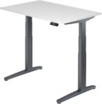 Hammerbacher Sitz-Stehschreibtisch XBHM Weiß Graphit 1.200 x 800 x 720 mm
