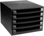 Thumbnail - Exacompta Schubladenbox Polystyrol Schwarz 28,4 x 38,7 x 21,8 cm
