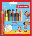 STABILO woody 3 in 1 Buntstifte Farbig sortiert 8806-2 6 Stück