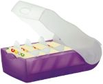 HAN Croco Karteikartenbox DIN A8 Kunststoff Violett Set mit 1 Box + 100 Karten