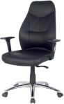 Viking Realspace Brent Executive Chair Synchro Tilt Bonded Leather 2D Armrest Height-Adjustable Seat Black 110 Kg Brent