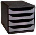 Exacompta Schubladenbox Polystyrol Schwarz, Silber 27,8 x 34,7 x 26,7 cm