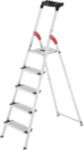 Hailo Stufenleiter XXL Easyclix Silber 5 Stufen 40 x 13 x 163 cm