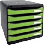 Exacompta Schubladenboxen PS (Polystyrol) Schwarz, Grün 5 Schübe 27,8 x 34,7 x 27,1 cm DIN A4