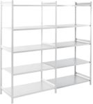 ARNO SPACE Epsilon Anbauregal 5 Fachböden Verzinkt 1.000 x 300 x 2.000 mm Grau