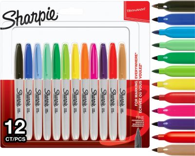 Sharpie Permanentmarker Fein Rundspitze 1 mm Farbig sortiert 12 Stück