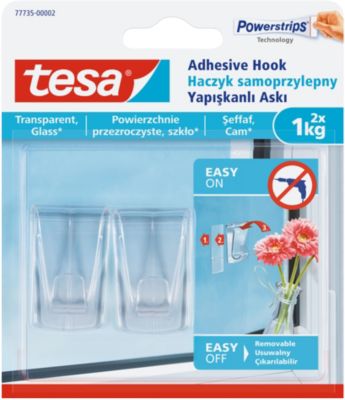 tesa Powerstrips Klebehaken Non-permanent 14 cm Transparent 2 Stück