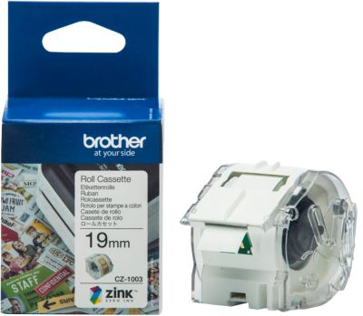 Brother Cz-1003 Authentic Label Tape Self Adhesive White 19 Mm X 5M