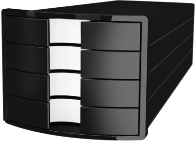 HAN Schubladenmodul PS (Polystyrol) Schwarz 4 Schübe 28 x 36,7 x 23,5 cm DIN A4