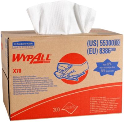 Chiffons WYPALL X70 8386 1 épaisseur Blanc 200 Feuilles