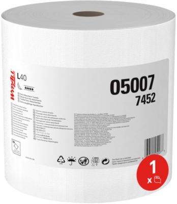 WYPALL Wiping Paper L40 3 Ply Rolled White 750 Sheets