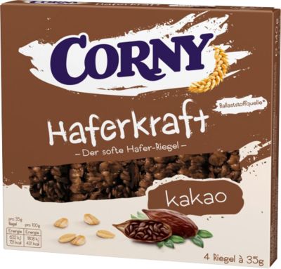 Barres de céréales Corny Flocons d'avoine et cacao 4 Unités de 35 g