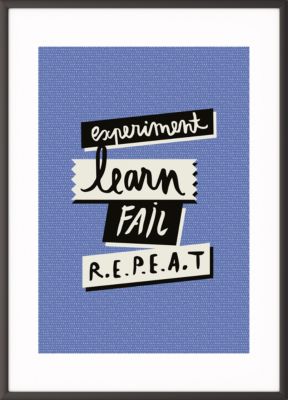 Paperflow Wandbild "Experiment learn fail repeat" 400 x 500 mm