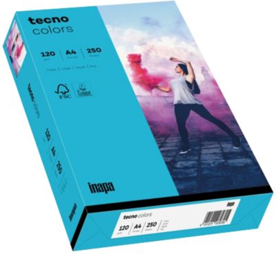 Thumbnail - tecno DIN A4 Farbiges Papier Blau 120 g/m² Matt 250 Blatt