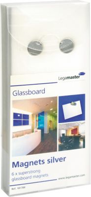 Thumbnail - Legamaster Glassboard Rund Magnete Silber 12 mm Pack of 6