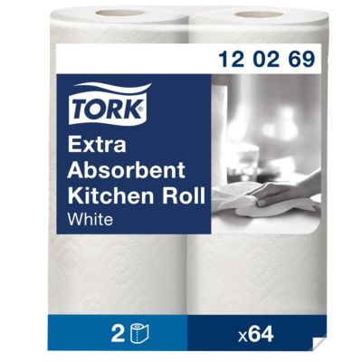 Essuie-tout Tork 2 épaisseurs 2 Rouleaux de 64 Feuilles
