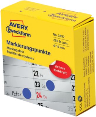 Pastilles autocollantes AVERY Zweckform 3857 Spécial Bleu 250 Étiquettes