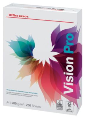 Papier Office Depot Vision Pro A4 200 g/m² Blanc 250 feuilles