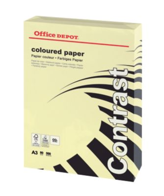 Papier couleur Office Depot A3 80 g/m² Jaune 500 Feuilles