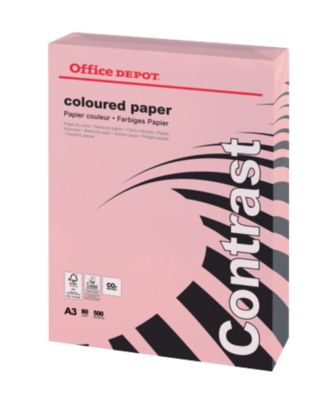 Papier couleur Office Depot A3 80 g/m² Rose 500 Feuilles